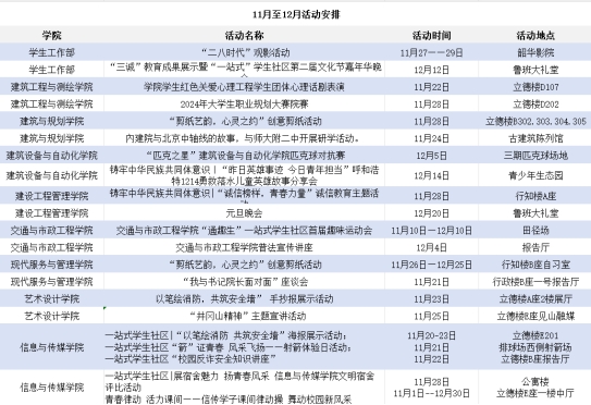 打破寒冷，点亮冬日——11月至12月校园活动安排